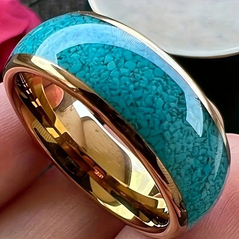ANILLO TURQUESA EN ACERO