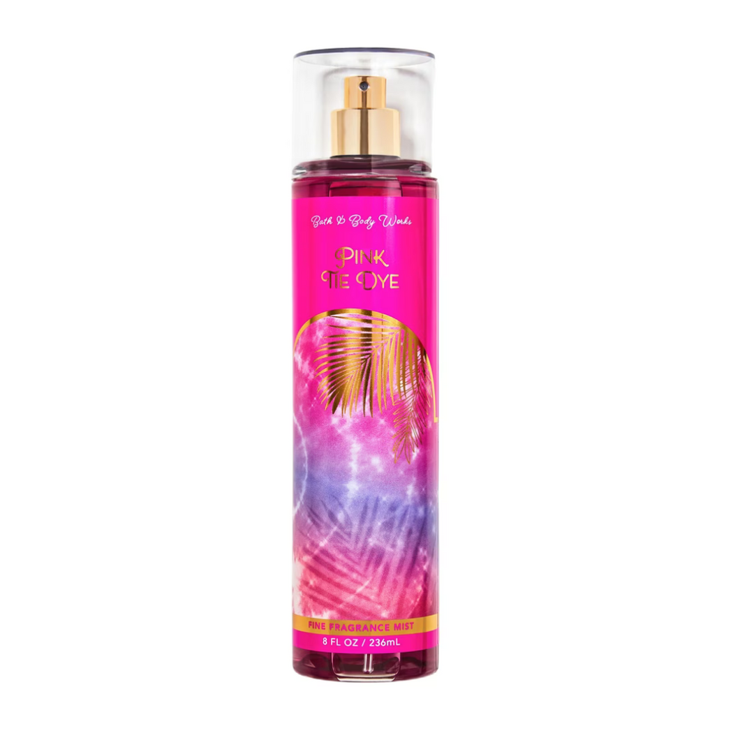 PINK TIE DYE BATH BODY AND BODY WORKS FINE FRAGANCE  MIST
