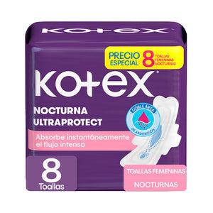 TOALLAS SANITARIAS NOCTURNA KOTEX 8 UND