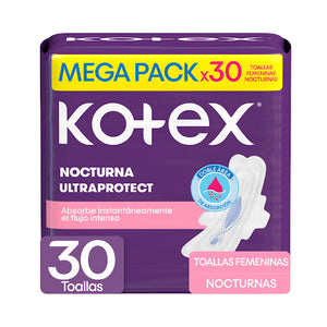 TOALLAS SANITARIAS NOCTURNA KOTEX 30 UND
