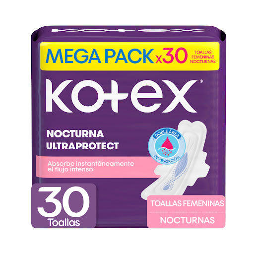 TOALLAS SANITARIAS NOCTURNA KOTEX 30 UND